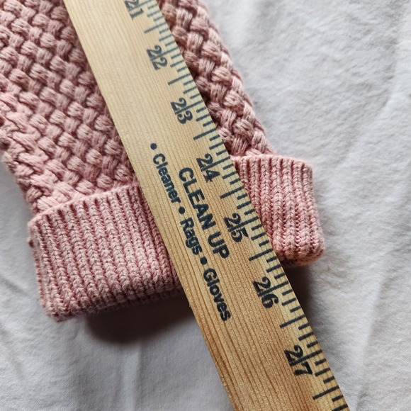 LLBean Dusty Rose Pink Textured Knit Cotton Button Front Cardigan Sweater,  L/P - Picture 11 of 11